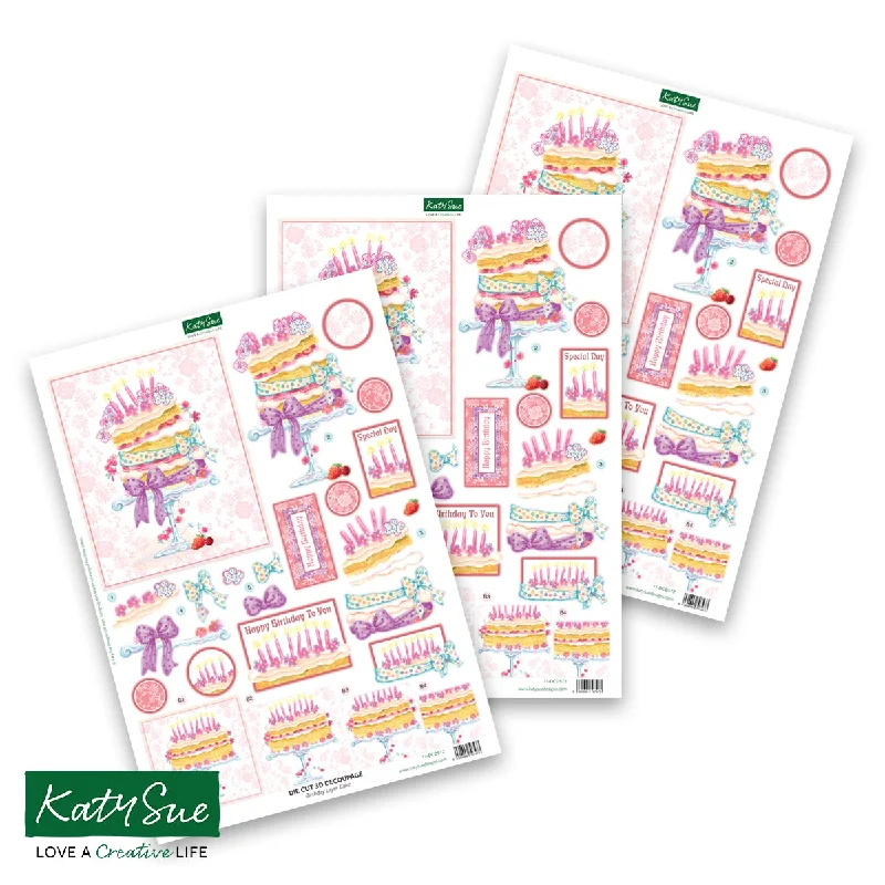 Die Cut Decoupage – Birthday Layer Cake (pack of 3)