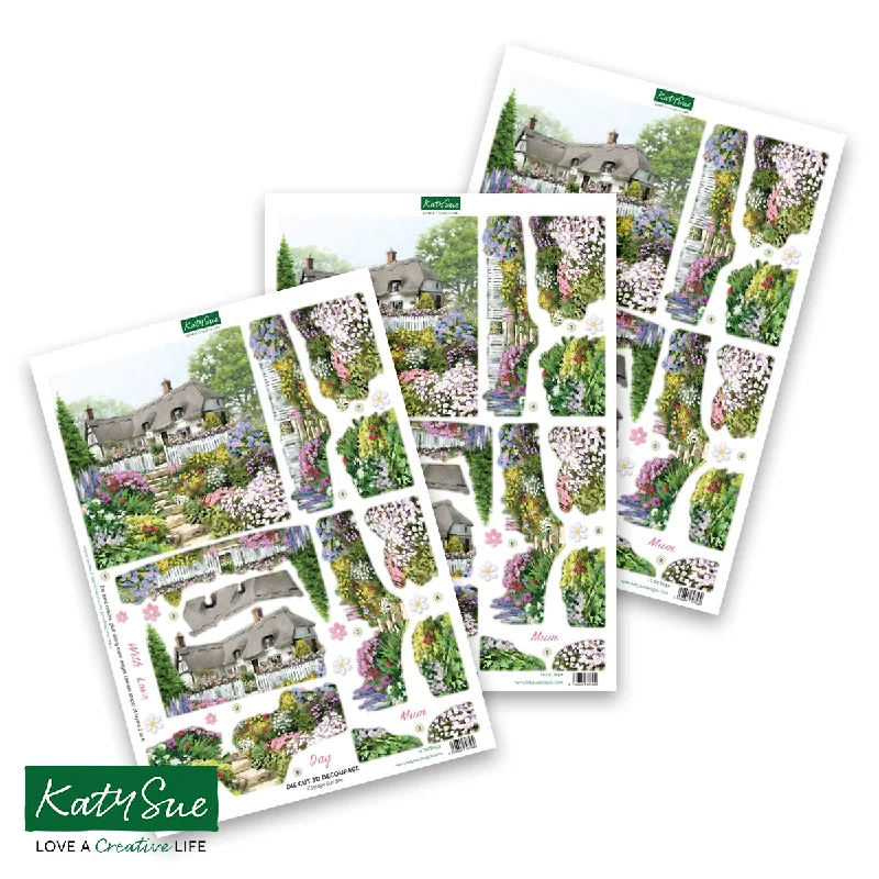 Die Cut Decoupage – Cottage Garden (pack of 3)