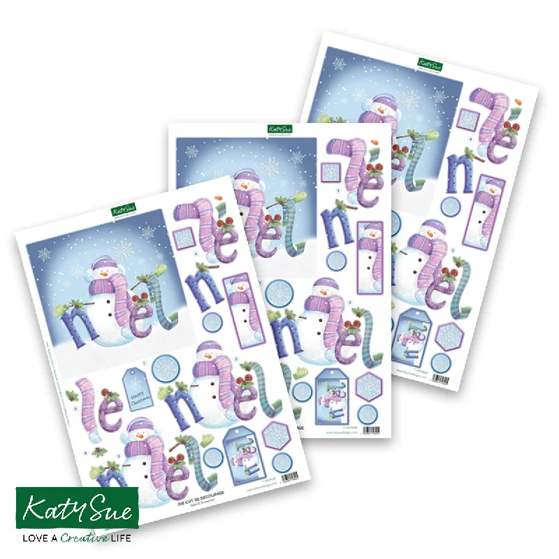 Die Cut Decoupage – Noel & Snowman (pack of 3)