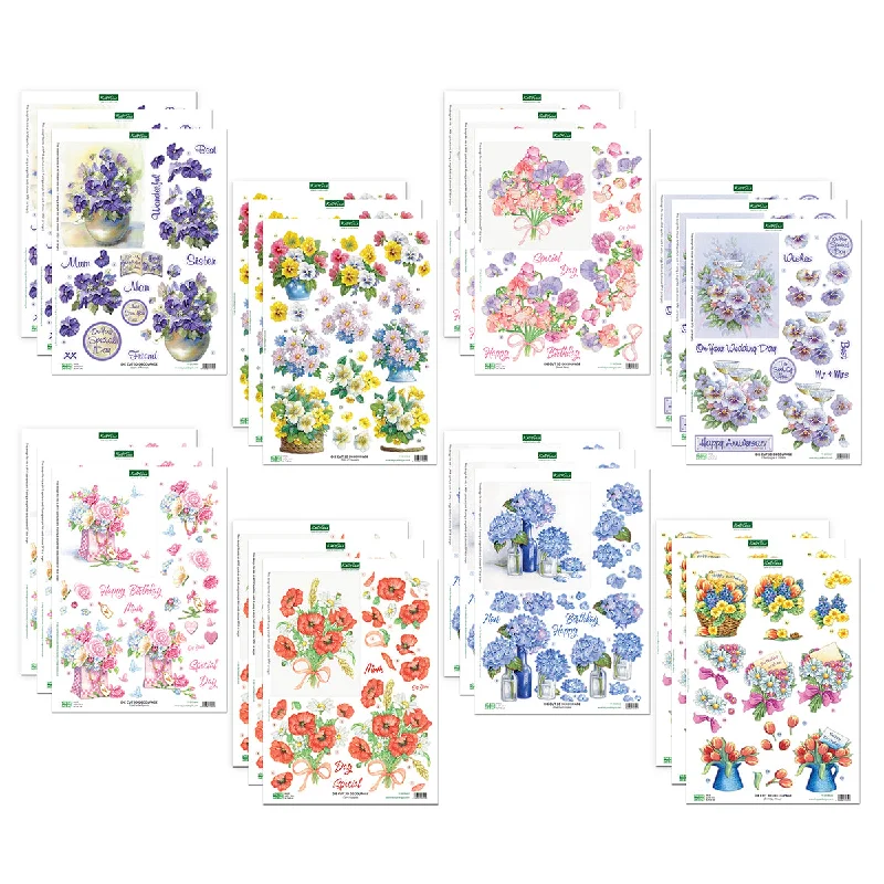 Die Cut Decoupage – Pretty Flowers (Pack of 24)