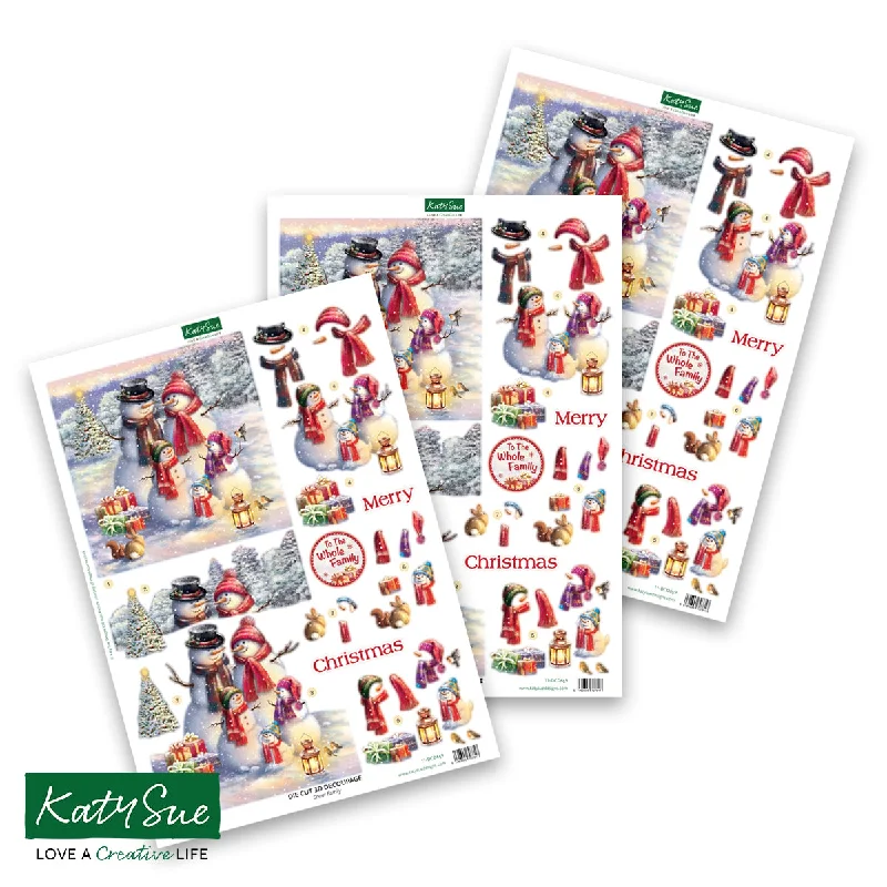 Die Cut Decoupage – Snow Family (pack of 3)