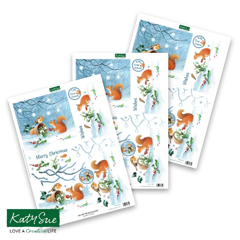 Die Cut Decoupage – Squirrel & Robin (pack of 3)